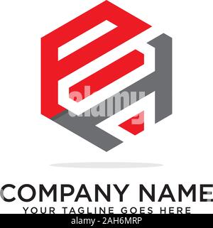 Ph Hexagonal logo vector, monogram logo template Stock Vector
