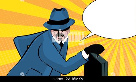 Vector illustration of a man with a suitcase. Stock Vector