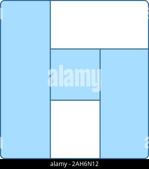 Icon Of Parquet Plank Pattern. Thin Line With Blue Fill Design. Vector Illustration. Stock Vector