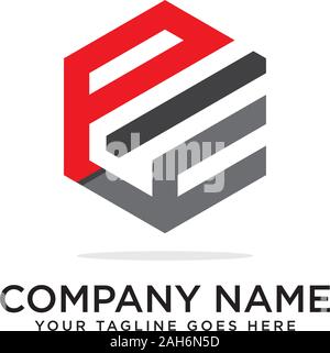 PY hexagonal logo idea Stock Vector