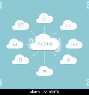 Abstract Cloud Computing and Global Network Connections Concept Design ...