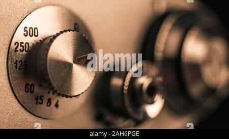 close-up of an old Russian camera production Stock Photo