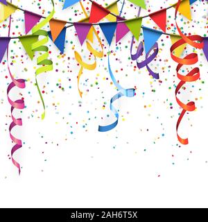 Surprise Party Streamers Confetti Vector Stock Vector (Royalty Free)  355233227