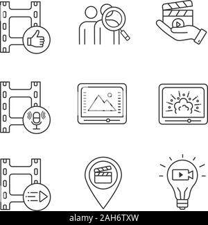 Visual effects linear icon. FVX. Film making. Thin line illustration ...