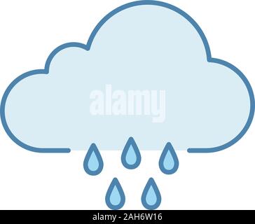 Rain color icon. Pour rain. Rainy weather. Cloudburst, downpour. Weather forecast. Isolated vector illustration Stock Vector