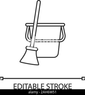 Cleaning Brush Simple Line Icon. Washing Brush Thin Linear Signs Stock  Illustration - Illustration of bucket, design: 96274544