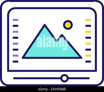 Color correction and grading color icon. Photo, video editing. Cinematography. Color management. Isolated vector illustration Stock Vector