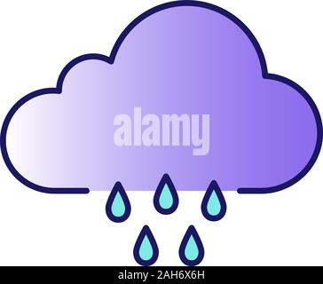 Rain color icon. Pour rain. Rainy weather. Cloudburst, downpour. Weather forecast. Isolated vector illustration Stock Vector