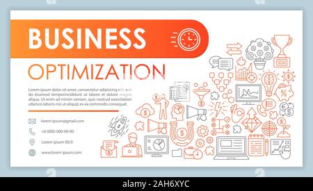 Business optimization and development advertising web banner vector template. Startup launch. Profit growth. Website contact page. Business card layou Stock Vector
