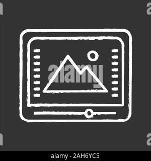 Color correction and grading chalk icon. Photo, video editing. Cinematography. Color management. Isolated vector chalkboard illustration Stock Vector