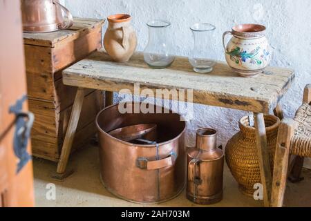 Szentendre, Hungary - July 01 2018: The largest collection of Hungarian exhibits, the museum displays ancient furniture, life and Carpathian folk arch Stock Photo