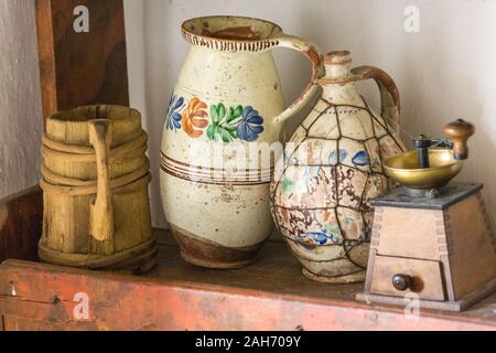 Szentendre, Hungary - July 01 2018: The largest collection of Hungarian exhibits, the museum displays ancient furniture, life and Carpathian folk arch Stock Photo