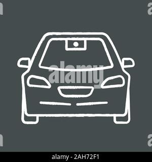 Autonomous car with video camera linear icon. Smart car front view ...