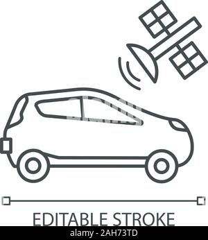 Global Navigation Satellite System (GNSS) linear icons set. Navigation ...