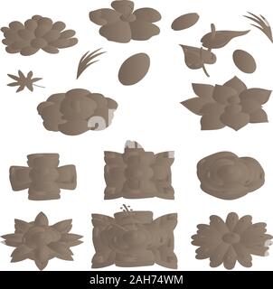 brown flower clip art Stock Vector