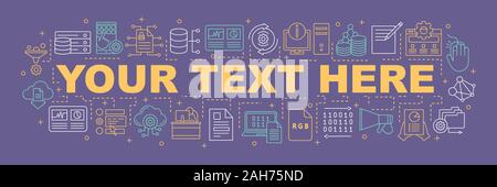 Web development word concepts banner. Graphic design. Programming. Computer science. Data analysis. Presentation. Isolated lettering typography idea w Stock Vector