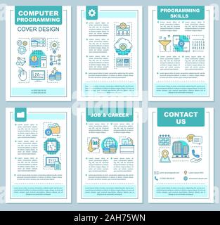 Computer programming brochure template layout. Software development ...