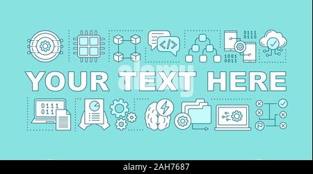 Algorithms word concepts banner. Programming. Data structure and mining. Machine learning. Coding. Presentation. Isolated lettering typography with li Stock Vector