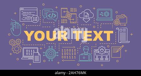 Computer programming word concepts banner. Coding and computer science. Software and app development. Presentation. Isolated lettering typography idea Stock Vector