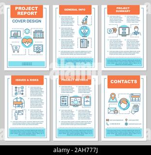 Diagnostic lab brochure template layout. Medicine and healthcare. Flyer, booklet, leaflet print design with linear icons. Laboratory diagnostics. Vect Stock Vector