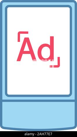 Street advertising lightbox color icon. Outdoor scrolling billboard stand. LED advertising light box. Outdoor scroller. Marketing. Isolated vector ill Stock Vector