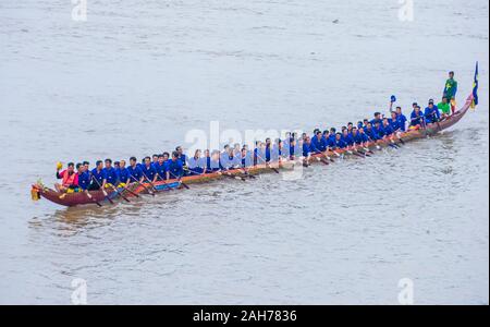 Boat race in Tonle Sap river in Phnom Penh Cambodia Stock Photo