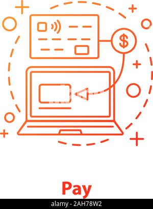 Cashless payment concept icon. Online banking idea thin line illustration. Fast transactions. Vector isolated outline drawing Stock Vector