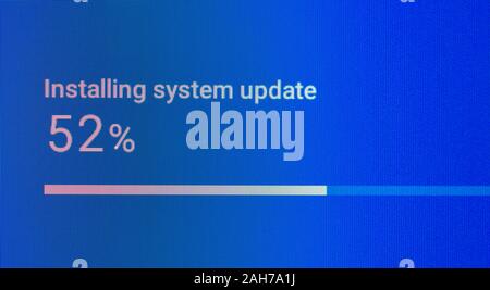Software installing system update 52% Stock Photo