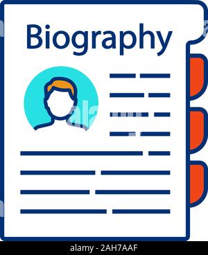 Personnel file color icon. Personal data. HR document. Professional bio ...