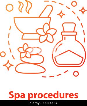 Spa procedures concept icon. Aromatherapy, massage idea thin line ...