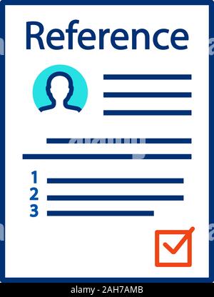 Reference letter color icon. Recommendation letter. Employment reference. Job application. Isolated vector illustration Stock Vector