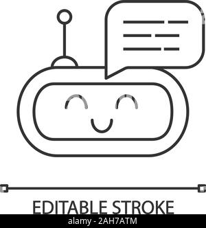 conversational help line icon, outline symbol, vector illustration ...
