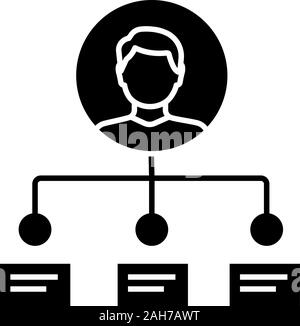 Employee abilities and skills glyph icon. Professional qualities. Job responsibilities and duties. Silhouette symbol. Negative space. Vector isolated Stock Vector