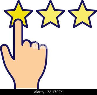 Low rating color icon. Negative feedback. Client review. Rating scale click. Ranking. Isolated vector illustration Stock Vector