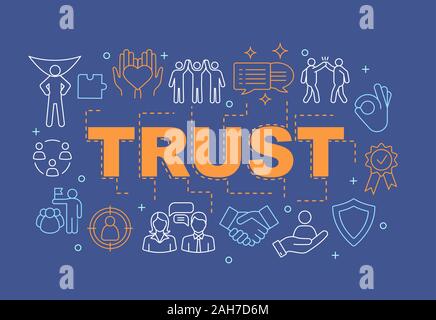 Trust word concepts banner. Charity, insurance, friendship ...