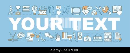 Out-of-school learning word concepts banner. After school activities. Children leisure time. Isolated lettering typography idea with linear icons. Vec Stock Vector