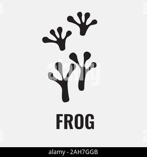 Frog footprint trails. Front and back footprints. Vector Illustration. Stock Vector