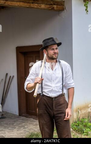 Szentendre, Hungary - July 01 2018: Jew peasant in folk museum. Stock Photo
