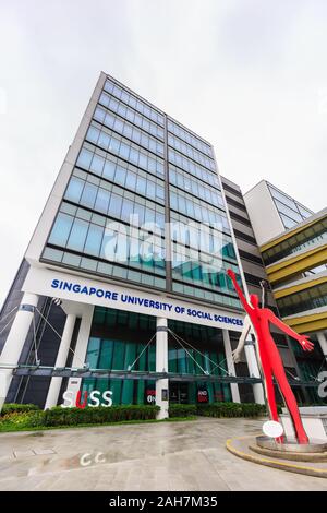 Singapore-14 DEC 2019: Singapore University of Social Sciences SUSS gate area Stock Photo