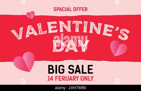 Valentine's day sale shopping background EPS 10 vector stock illustration Stock Vector