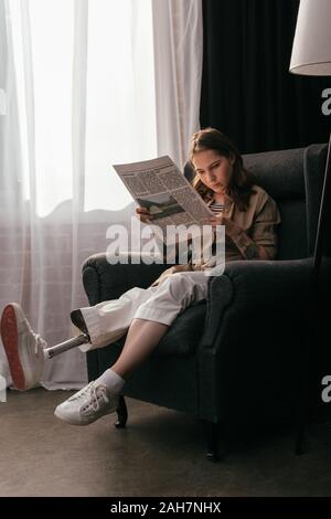 Beautiful Woman With Prosthetic Leg Reading Book Free Stock Photo and Image  326059374