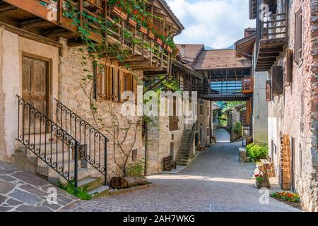The picturesque village of Rango, in the Province of Trento, Trentino Alto Adige, Italy. Stock Photo