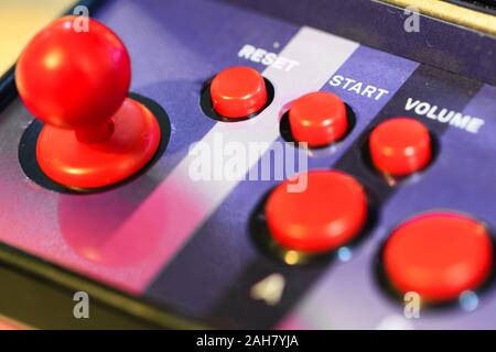 Arcade game control pad closeup macro view Stock Photo