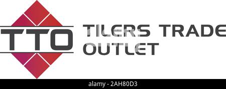 Tilers Trade Logo Concept, Simple Design, Real Estate, Developer, Dark Red, Brown Stock Vector