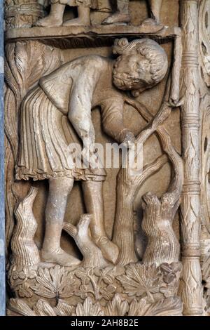 Radovan's sculptures, Cathedral of St. Lawrence (Katedrala Sv Lovre), Trogir, UNESCO, Croatia, Europe Stock Photo