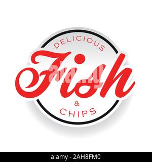 Vintage Fish and Chips sign lettering Stock Vector