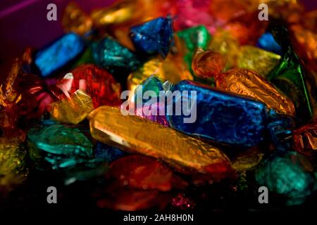 Close up of quality street chocolates Stock Photo