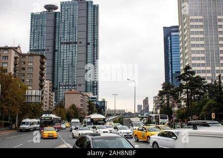 Istanbul, Turkey - October-10,2019: Levent District in istanbul. It's where the big skyscrapers are. Stock Photo