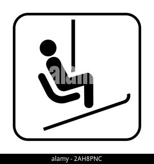 Ski lift symbol icon Stock Photo