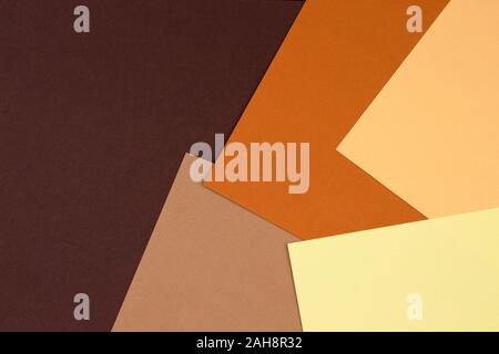 Abstract geometric paper background in earth tone. Many earth tones originate from clay earth pigments, such as umber, ochre, and sienna. Stock Photo